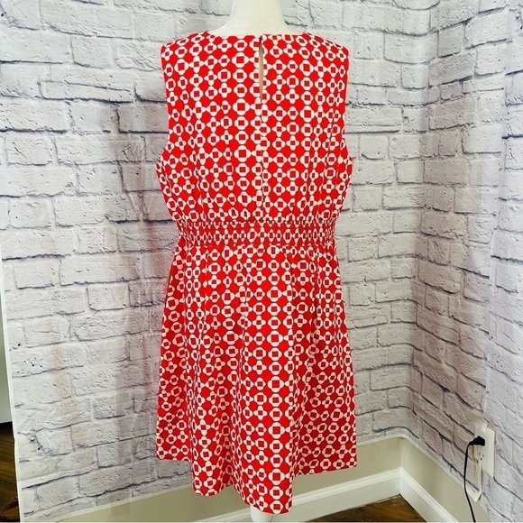 BODEN Coral Mosaic Sleeveless Smocked Waist Mini Dress - SIZE 16/18R - NWT - Picture 8 of 13